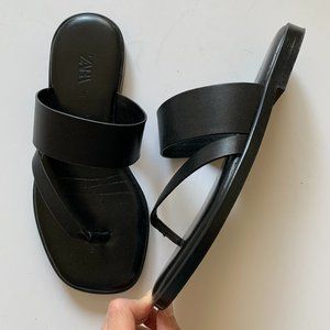 Zara Flat Leather Sandals